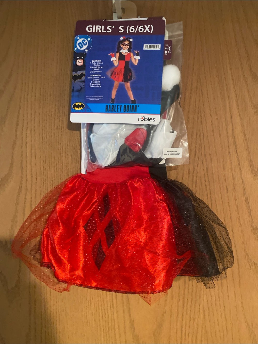 Girls' Harley Quinn Red and Black Costume New - Girls' S (6/6X)